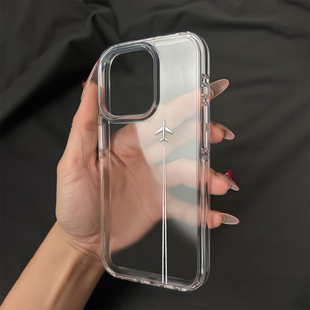 13pro小众创意vivo华为P70小米17oppo个性 软壳潮 16promax高透透明手机壳iPhone15 飞机尾迹云适用苹果17