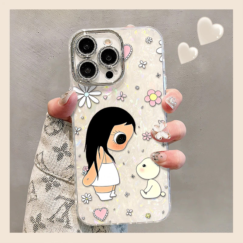 兔子小玉适用苹果17promax轻奢高级贝壳纹手机壳iPhone16pro新款15pro小众创意14/13pro全包防摔12个性11女款
