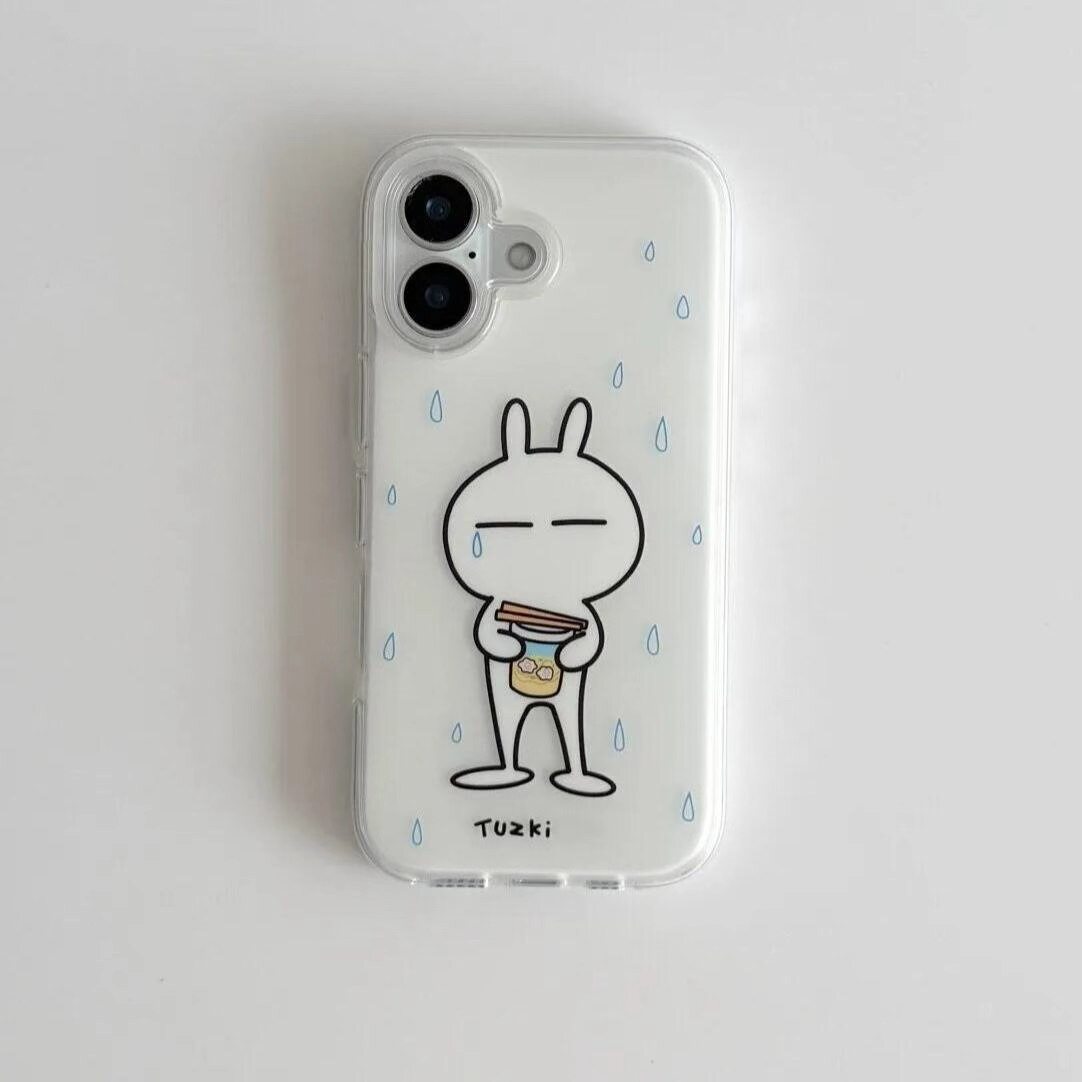 雨滴兔斯基适用于苹果17/16promax手机壳iPhone15小众创意14/13pro双层保护vivo华为P70小米17个性oppo防摔套