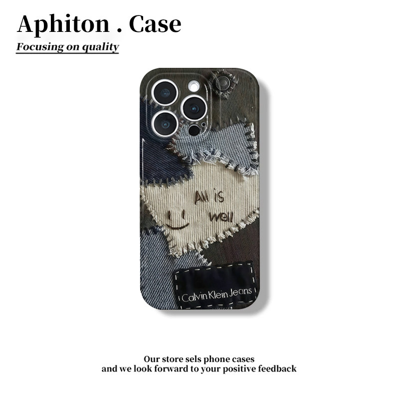 拼接牛仔印花适用苹果17promax/16promax/17pro/16pro/15pro/13菲林14手机壳华为P70/mate60vivooppo小米15套