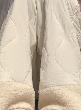 可外穿棉裤女秋冬季2025新款保暖加绒防风摇粒绒拼接直筒阔腿裤子