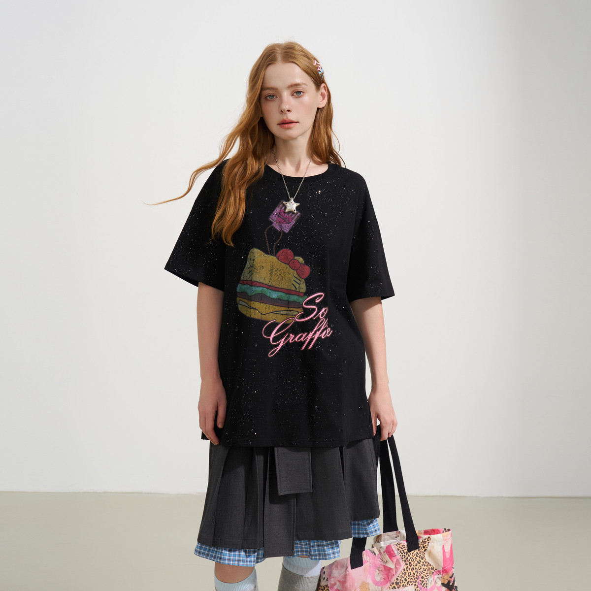 【徐璐 汪苏泷 希林  王祖蓝同款】SOFITTE 薯条汉堡短袖T恤男女