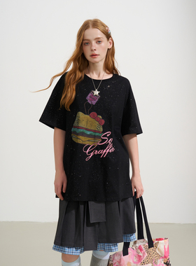 【徐璐 汪苏泷 希林  王祖蓝同款】SOFITTE 薯条汉堡短袖T恤男女