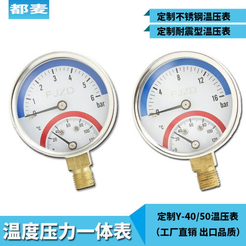 WY-60温度压力一体表6bar