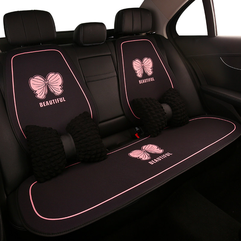 汽车坐垫四季通用可爱座垫女神高级感车内座椅套半包车载座套车垫