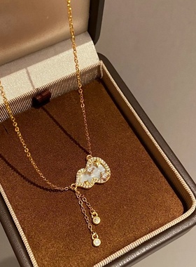 高级感轻奢气质百搭项链女小众设计精致项链锁骨链女葫芦镶钻流苏