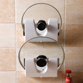 双庆锅盖架壁挂免打孔放锅盖 架子带接水塑料家用厨房锅盖置物架