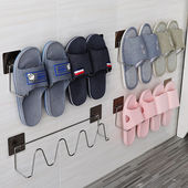 厕所免打孔鞋 卫生间拖鞋 架吸盘式 浴室拖鞋 子收纳神器 架墙壁挂式