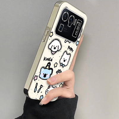 适用小米11Ultra手机壳Mi11U保护套Utral新款十一可爱软电镀银框全包防摔Uitra高级感不顶膜Utra女生黑白kt猫