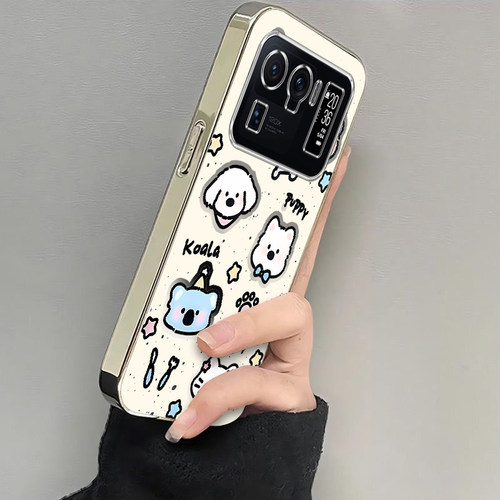 适用小米11Ultra手机壳Mi11U保护套Utral新款十一可爱软电镀银框全包防摔Uitra高级感不顶膜Utra女生黑白kt猫