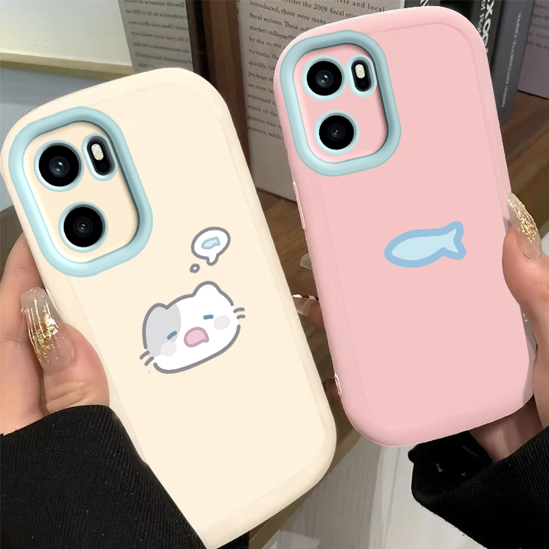 适用一加Ace6手机壳1加Ace6新款保护套OPPO液态硅胶镜头全包防摔PLQ110高级感oppoace软外壳1+Ac男女小猫小鱼