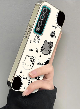 适用华为NZONES7Pro手机壳NZONE S7保护套SP200荣耀智选新款NZ0NES电镀全包防摔中国移动NOZNES女生黑白kt猫