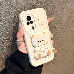 适用红米K60E手机壳小米RedmiK60E保护套Redmi新款 K6OE可爱RED看K6E硅胶软壳软壳全包防摔高级感男女镜子支架