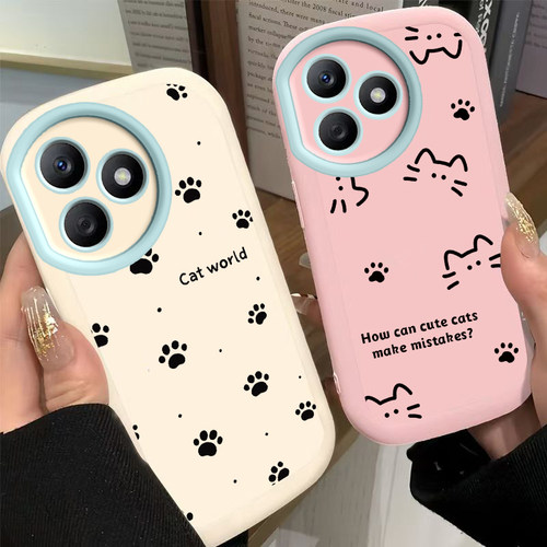适用荣耀X50i+手机壳华为HONORX50i十X5Oi加HONOR保护套新款可爱软液态硅胶全包防摔创意高级感男女线条猫爪