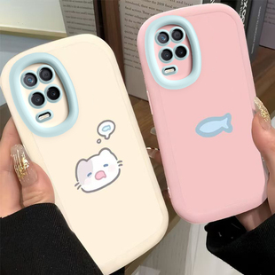 适用真我Q3手机壳realmeQ35G保护套RMX3161新款Realme可爱硅胶Q3i全包3s防摔OPPORealmeQ3pro男女3t小猫小鱼
