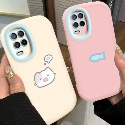 适用真我Q3手机壳realmeQ35G保护套RMX3161新款Realme可爱硅胶Q3i全包3s防摔OPPORealmeQ3pro男女3t小猫小鱼