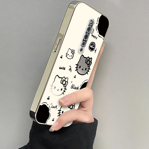适用OPPOReno2Z手机壳OPPO新款套OPPORenoZ升降摄像头OPPOZ电镀0PP0Ren02Z全包OPPORen防摔Rone女生黑白kt猫