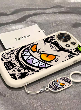 适用华为麦芒40手机壳麦芒40新款保护套TYH651M一02液态硅胶5G智选四十男女四零全包防摔405G软外壳龇牙耿鬼