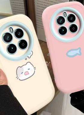 适用真我GT5Pro手机壳realmeGT5Pr0保护套Realme新款OPPO可爱TG五Por液态硅胶全包防摔OPPOGT5P男女小猫小鱼