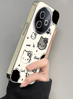 适用vivoY300i手机壳vivo新款Y300i保护viviy套vovoy电镀voviy全包防摔vⅰvoy步步高viv0丫vivy女生黑白kt猫