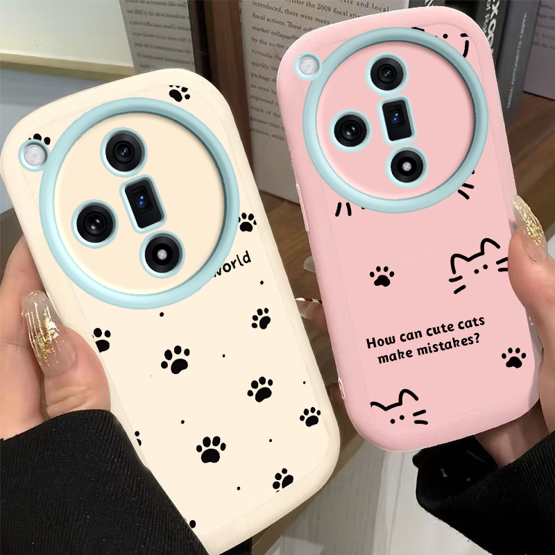 适用OPPOFindX7手机壳OPPO Find X7Pr0新款FindX7ultra套OPPOX硅胶0PP0FandX全包防摔OPPOFandX女线条猫爪