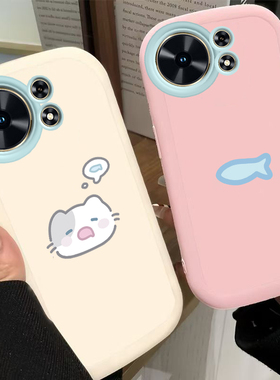 适用华为麦芒40手机壳麦芒40新款保护套TYH651M一02液态硅胶5G智选四十男女四零全包防摔405G软外壳小猫小鱼