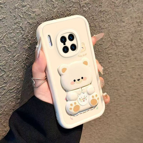 适用华为Mate30Pro手机壳Mete30Pr0保护套M30Por新款MT30软硅胶可爱Meta全包防摔Mat魅特迈特Met男女镜子支架