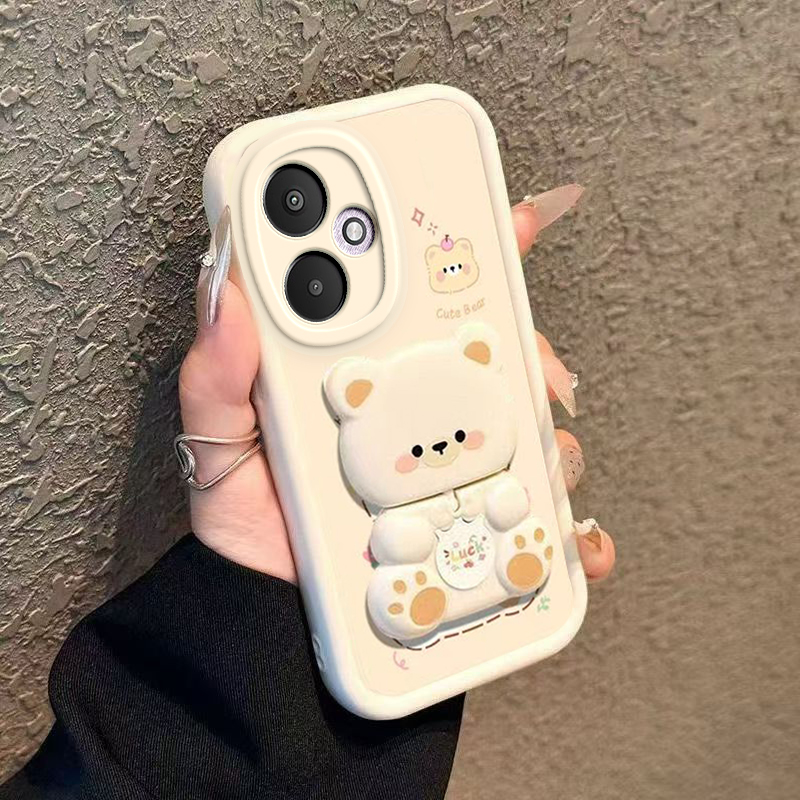 适用红米13R手机壳小米Redmi13R5G保护套23124RN87C新款十三R13可爱硅胶软壳软壳全包防摔Redmin男女镜子支架