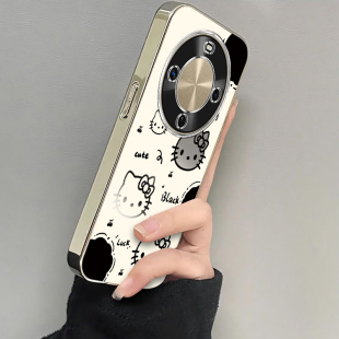 适用华为畅享70X尊享版 外壳黑白kt猫 手机壳BRE一AL80a电镀全包防摔保护套畅想7OX至尊板男畅亨BREAL女新款