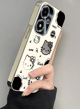 OPPOA2m手机壳OPPO新款A2M5G保护套OPA/OPPA可爱opp0pp0ppo电镀银框ppoa全包防摔a2男opopa女oopoa黑白kt猫