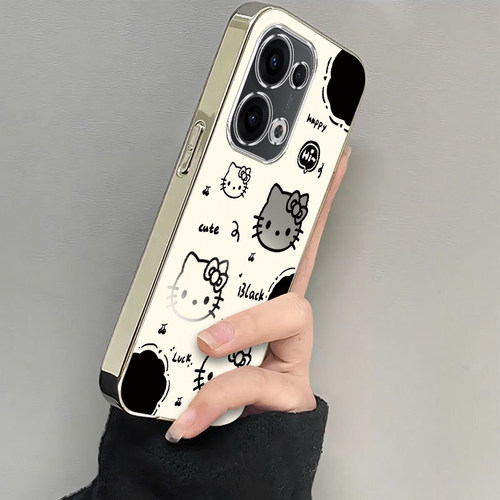 适用OPPOK13Turbo手机壳K13TurboPro保护套OPPO5G新款Pro镜头全包防摔0pp0电镀透明opk男女opopk外壳黑白kt猫