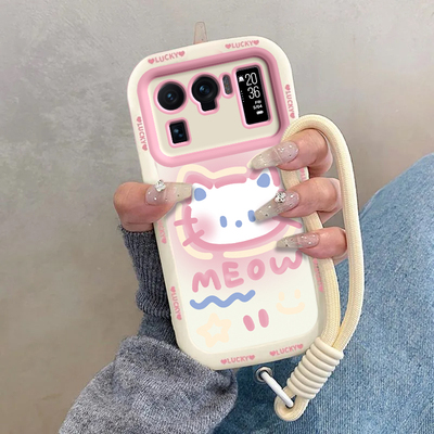 适用小米11Ultra手机壳Mi11U保护套Utral新款十一可爱软液态硅胶全包防摔Uitra高级感不顶膜Utra男女害羞kt猫