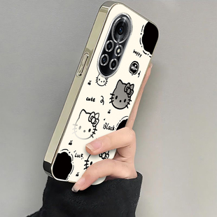 适用鼎桥N8Pro手机壳TDTechN8Pr0保护套NAT一TN70华为TD智选Tech新款可爱Por电镀全包防摔NATTN女生黑白kt猫