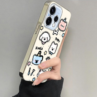 适用OPPOReno15C手机壳Reno15C新款保护套OPPO电镀透明Rone镜头全包防摔OPReno0pp0男女PMD110软外壳黑白kt猫