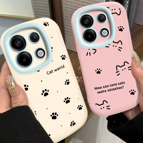 适用红米note14/13pro手机壳新款redminote12全包12turbo3防摔11tpro可爱线条猫爪note10小米note9猫咪5g男女