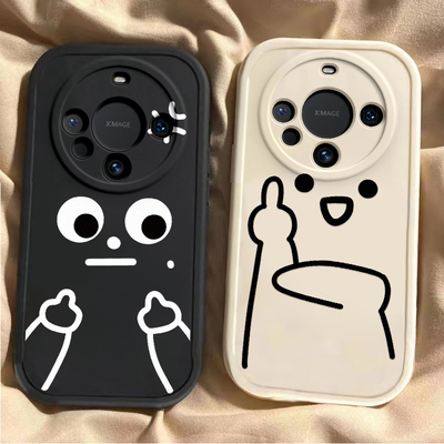 适用华为Mate80手机壳Meta80Pro新款ProMax保护套mt80RS非凡大师保时捷液态硅胶m全包防摔男女软外壳鄙视中指