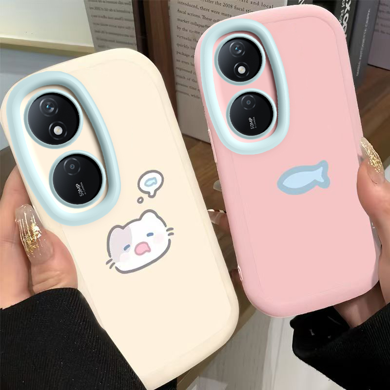 适用荣耀Play10C手机壳HonorPlay10C新款保护套华为NIC一AN00全包防摔Honor液态硅胶软外壳paly男女小猫小鱼