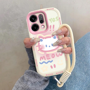 适用OPPOReno14手机壳Reno14Pro保护套OPPO新款液态硅胶OPPORen镜头全包防摔外壳0PP0Ren014Pr0男女害羞kt猫