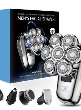5-in-1 Hair Clipper for Men 7 Blades Magnetic Head Wet Dry