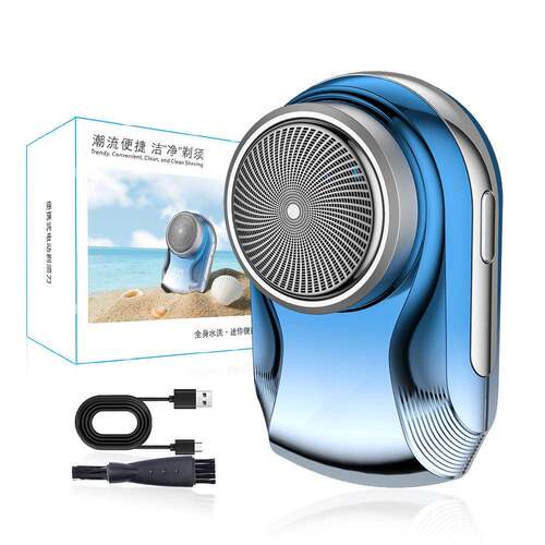 Men's Mini Washable Travel Shaver, Steel Blade, Close Shave