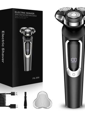 Men's Rotary Razor, Pop‑Up Sideburn Trimmer, Wet & Dry Use