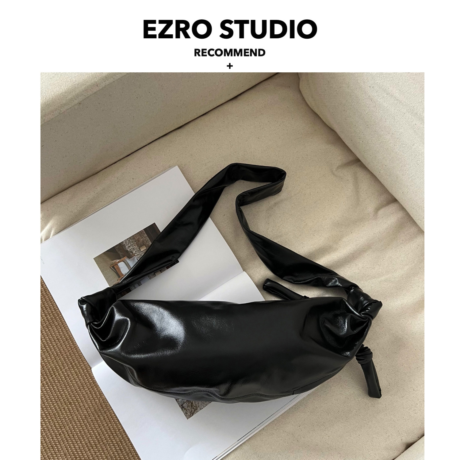 高级感真皮牛角包EZRO独特小众