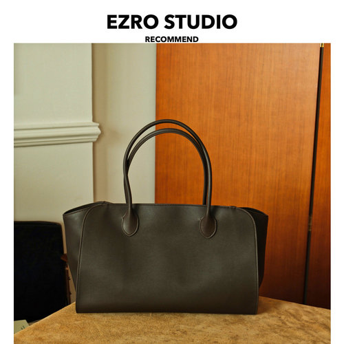 EZRO真皮手提简约大容量托特包