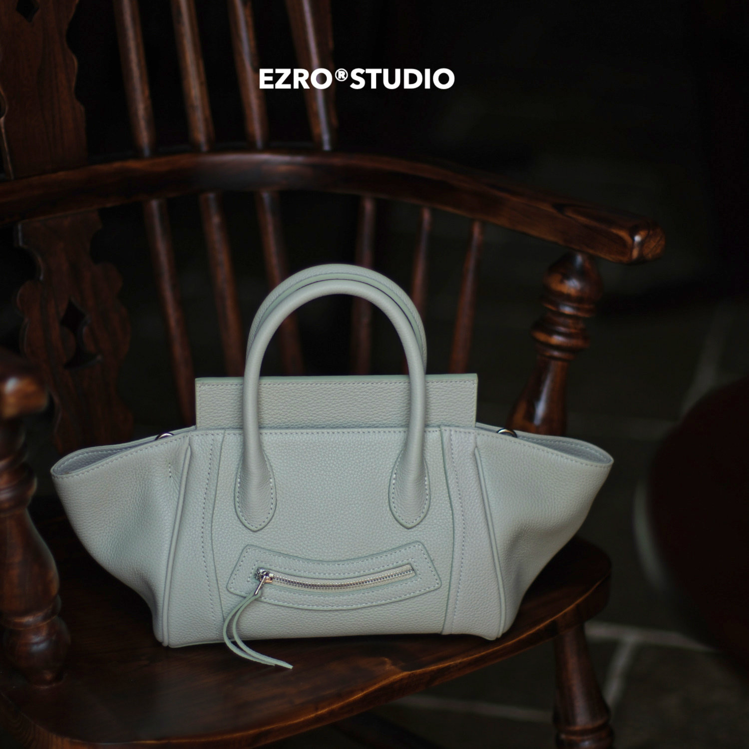 【EZRO】一作 翅膀包蝙蝠包质感TOGO头层牛皮笑脸包手提斜挎女包