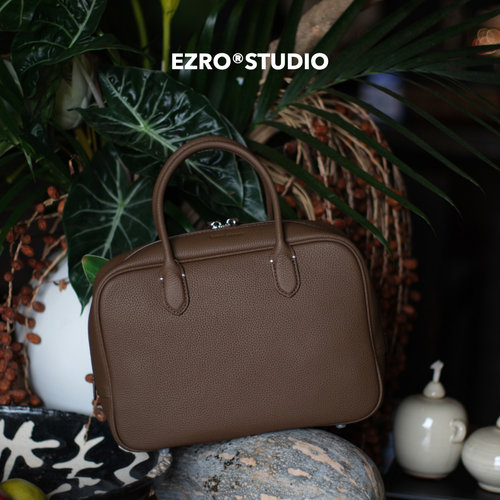 EZRO真皮吐司公文包女包简约方包
