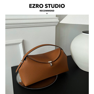新款 高级手工真皮牛皮简约风格 通勤女包枕头包波士顿包 EZRO