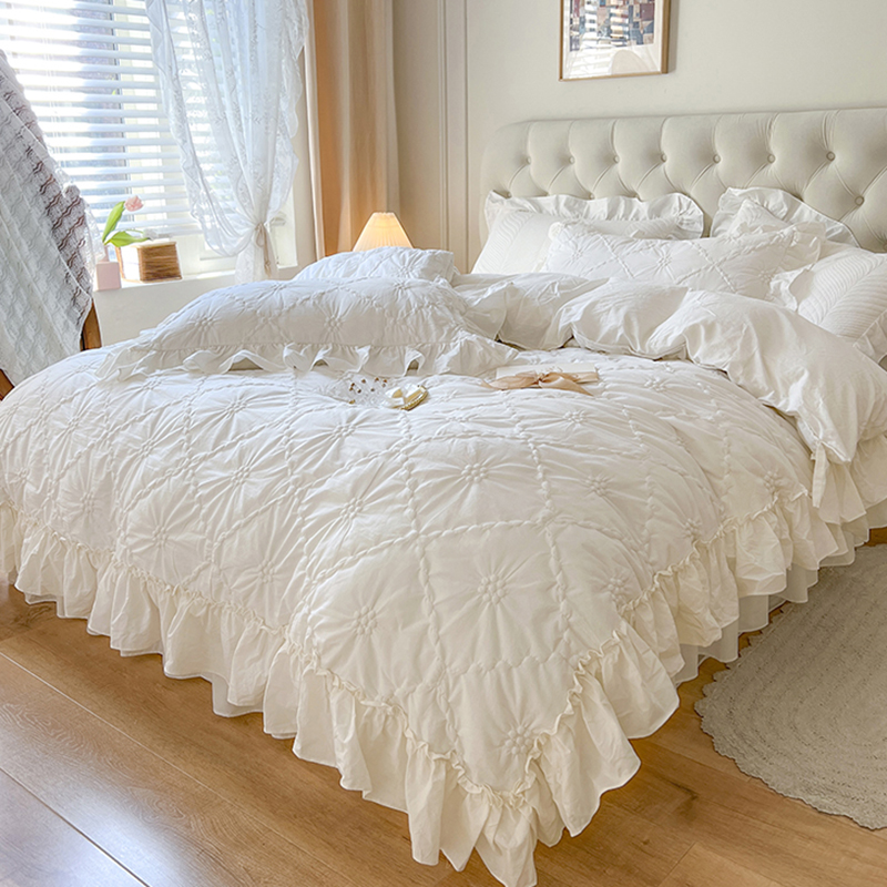 北欧加厚款全棉床上四件套公主风