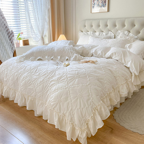 北欧加厚款全棉床上四件套公主风