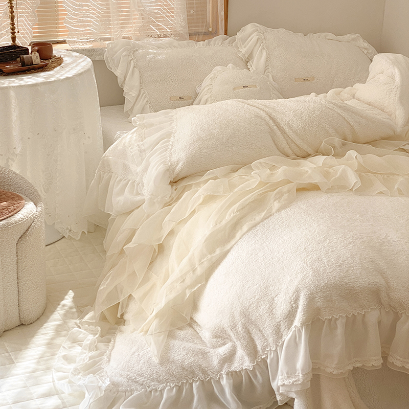 ins四件套珊瑚绒双面绒冬季仙女