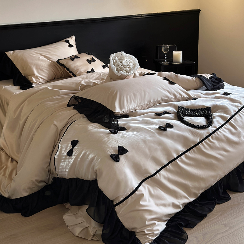 法式四件套长绒棉荷叶边公主风